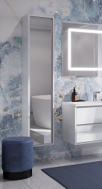 Акватон Шкаф пенал Римини 35 New белый – фотография-4